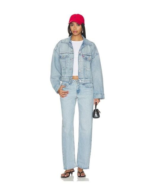 Levi's Blue Loose Crop Trucker Jacket