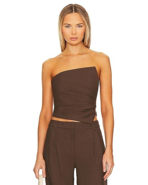 Camila Coelho Brown Xenia Top