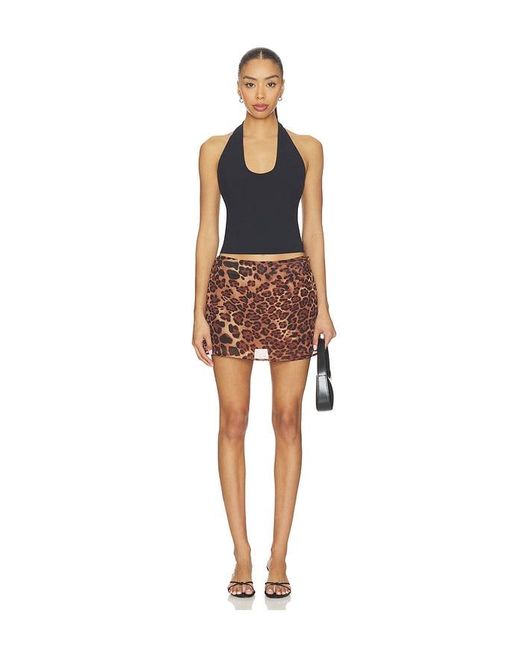 SNDY'S Brown Anisa Mini Skirt