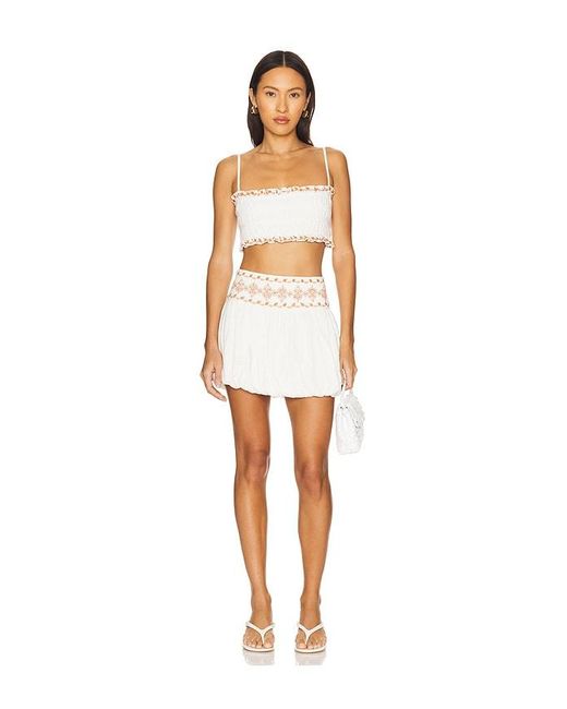 Rococo Sand White Mini Skirt