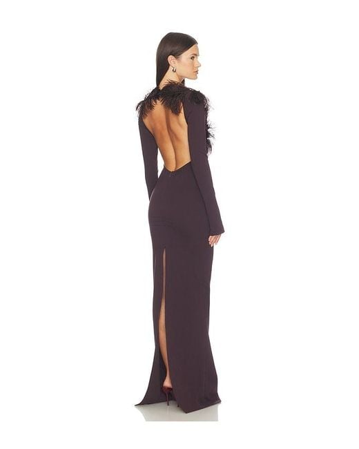 The Attico Purple Long Feather Gown