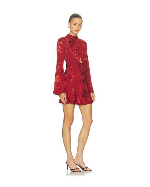 Hemant & Nandita Red Front Neck Wrapped Mini Dress