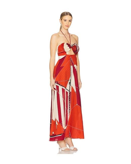 Johanna Ortiz Red Meteorito Del Mar Maxi Dress