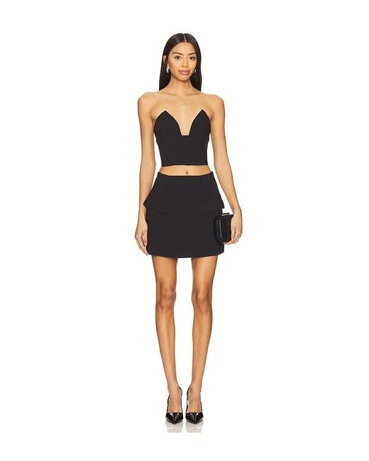 Bardot Black Delphi Strapless Crop Top
