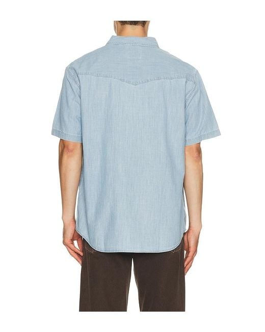 Levi's Blue Short Sleeve Relaxed Fit Western Shirt for men