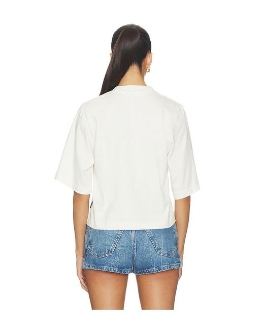 Palm Angels Blue Curved Logo Boxy Tee