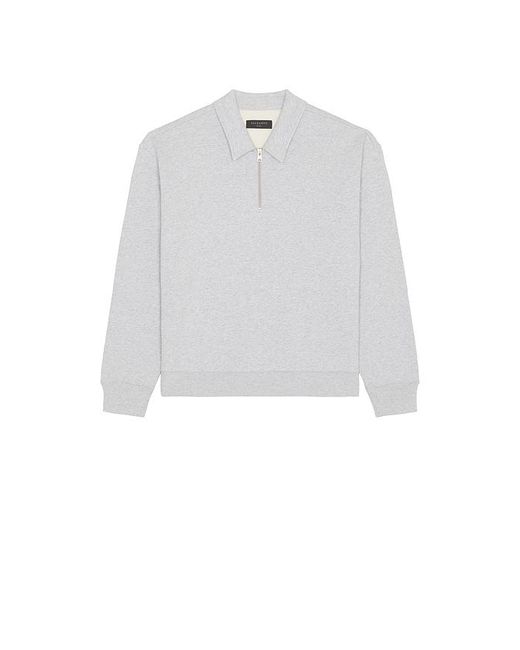 AllSaints Gray Milo Sweatshirt Polo for men