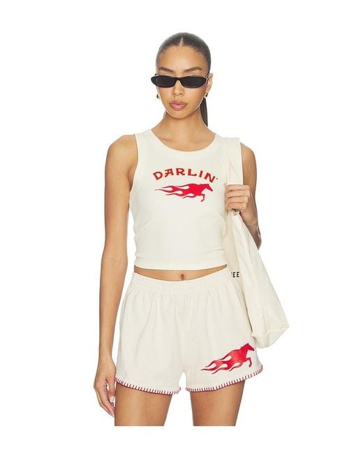 Darling White Hot Bronc Crop Tank