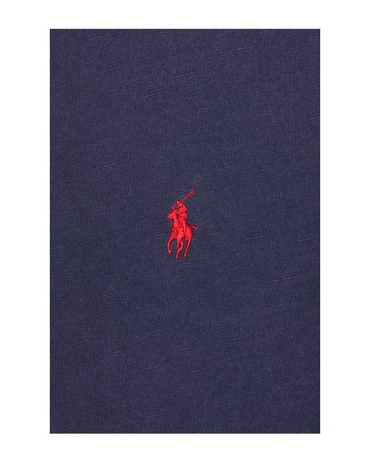 Polo Ralph Lauren Blue Short Sleeve Slub Jersey Henley Tee for men