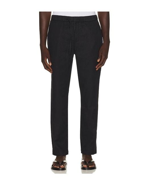 Frescobol Carioca Black Oscar Linen Chino Pant for men
