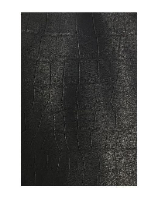 AEXAE Black Leather Croc Shirt