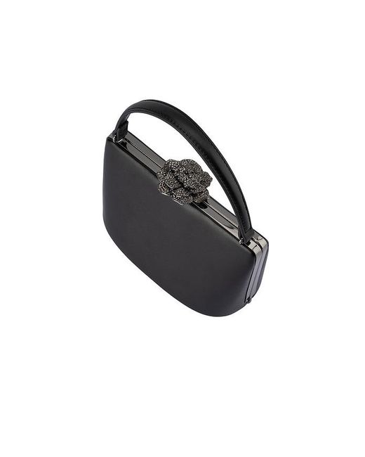 Olga Berg Black Grace Embellished Frame Bag