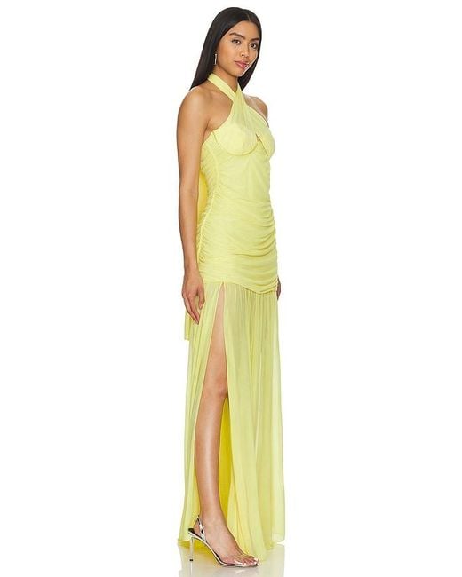 Vestido largo maisie retroféte de color Yellow