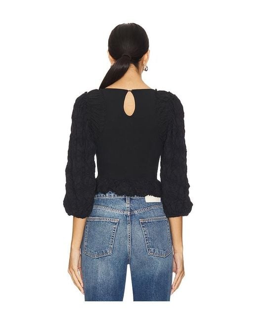 Free People Black Oliva Top