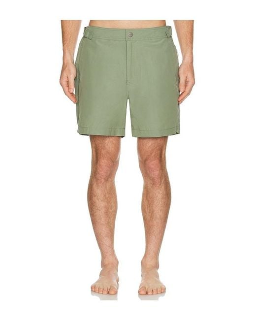 Onia Green Calder Buckle 5 Swim Trunk for men