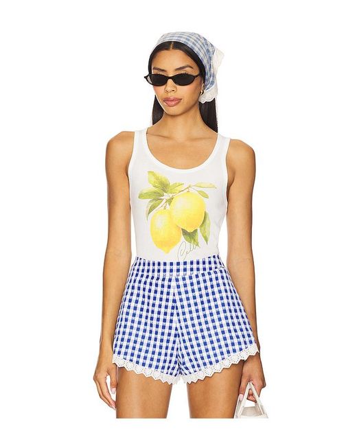The Laundry Room Blue Fresh Lemoncello Rib Tank Top
