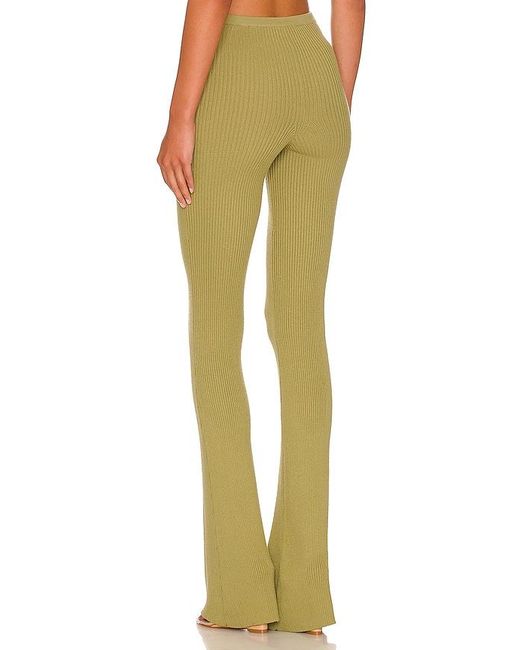 Camila Coelho Green Artemis Lace Up Knit Pant