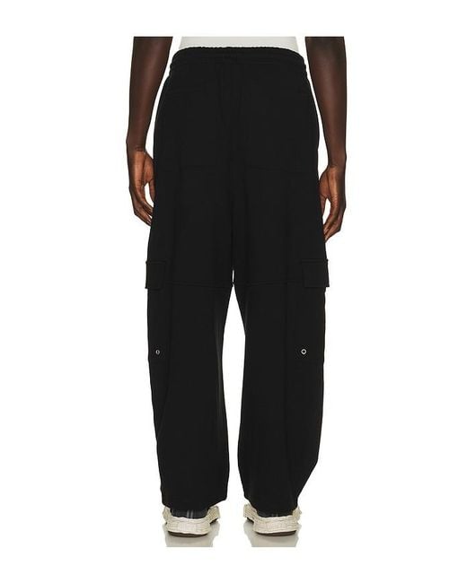 we11done Black Wide Fit Cargo Pants for men