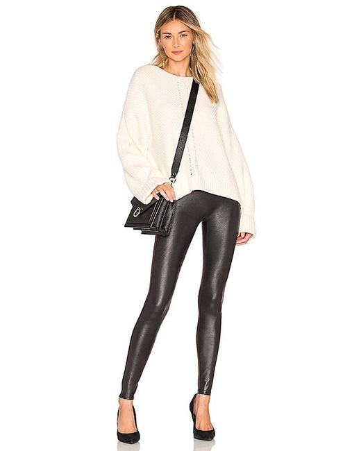 Spanx Black Faux Leather Quilted Leggings