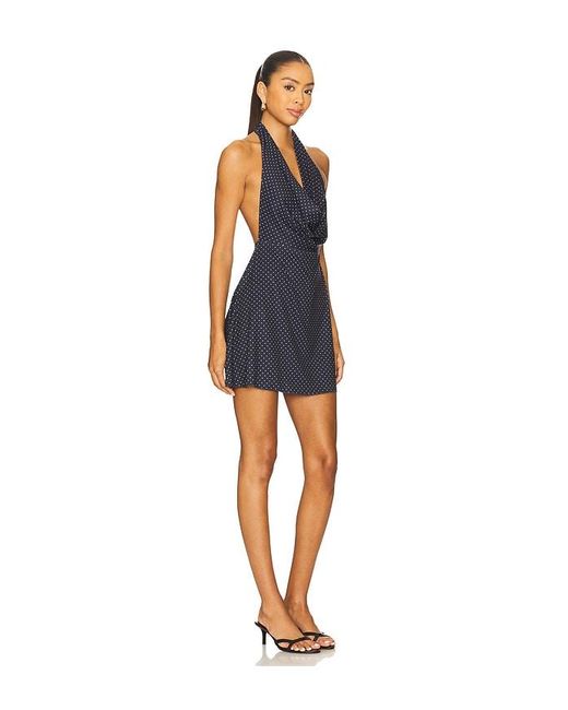 WeWoreWhat X Revolve Halter Cowl Mini Dress Blue