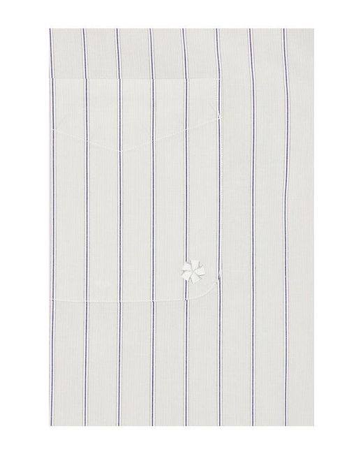 vowels White Long Sleeve Striped Button Down Shirt for men
