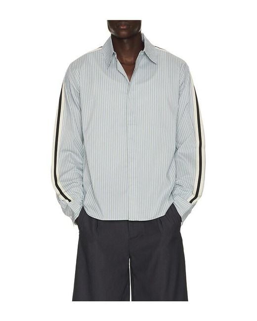 JUNGLES Gray Woven Panel Business Shirt for men