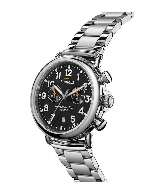 Shinola Black Runwell 2 Eye Chrono 41Mm Watch Bracelet for men