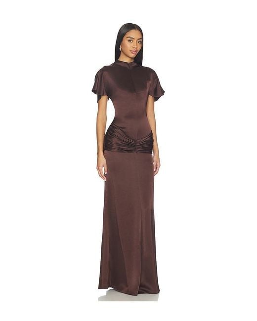 De La Vali Brown Myra Maxi Dress