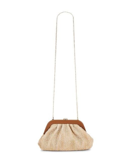 Olga Berg Natural Ash Woven Clutch