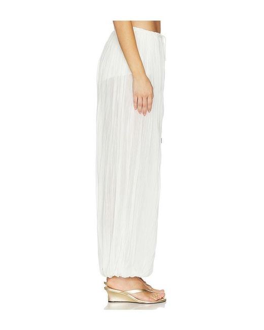 Jonathan Simkhai White Afton Crinkle Jersey Balloon Pant