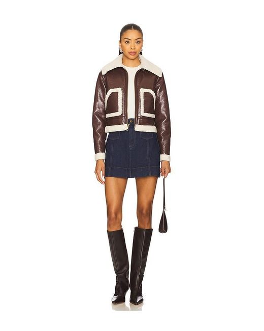 Alice + Olivia Blue Isaiah Faux Shearling Aviator Jacket
