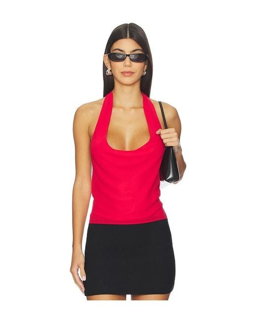 Frankie's Bikinis Red Serenity Chiffon Halter Top