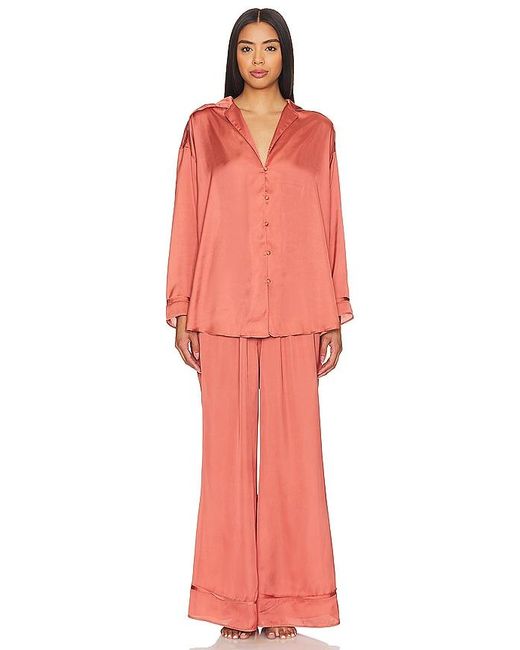 Free People Red X Intimately Fp Dreamy Days Solid Pj Set