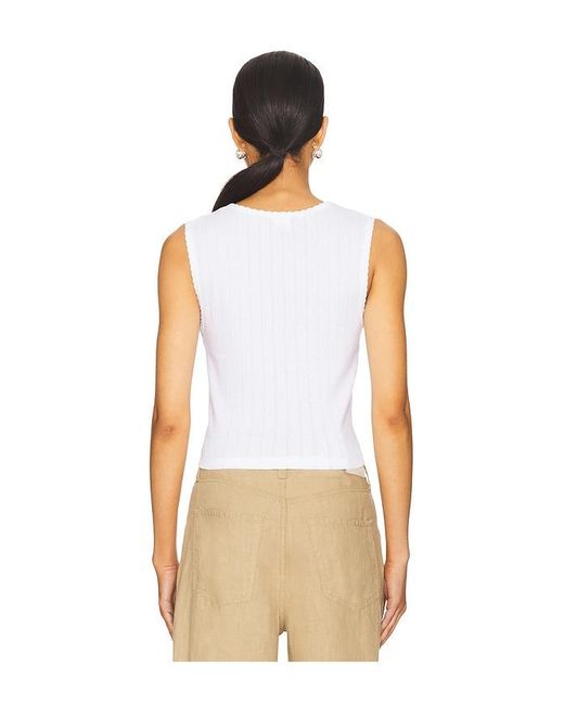 Leset Natural Pointelle Sleeveless Crew Top