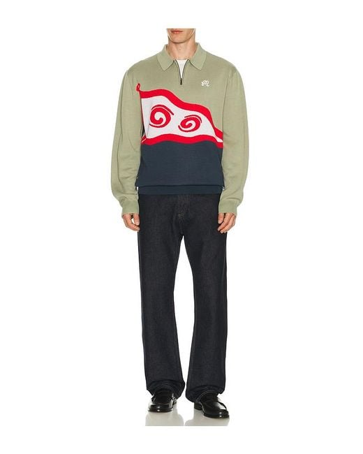 Malbon Gray Burgee Sweater for men