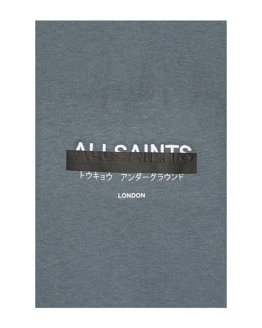 AllSaints Blue Redact Crew Tee for men