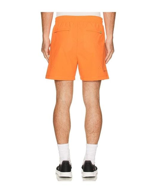Malbon Orange Performance Poly Tech Short for men