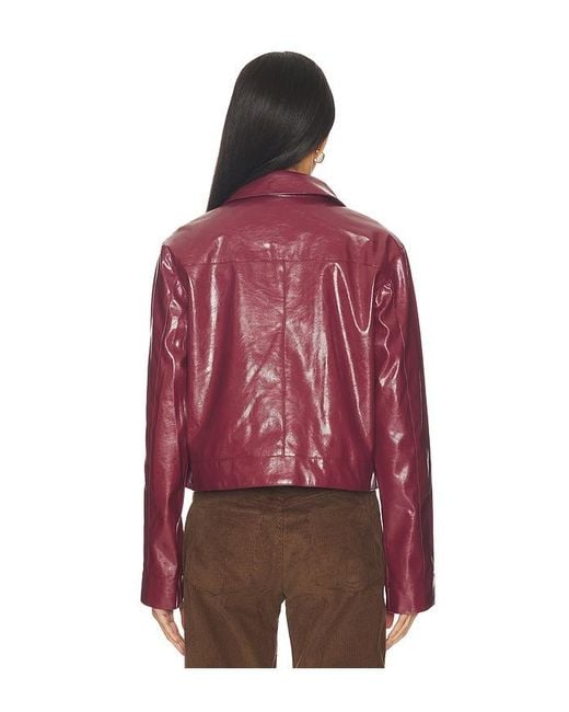superdown Red Leighton Faux Leather Jacket