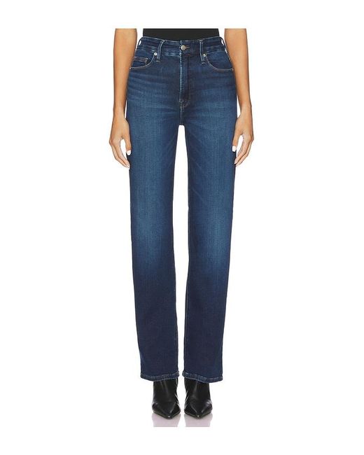 GOOD AMERICAN Blue Soft Tech Good True Straight Jeans