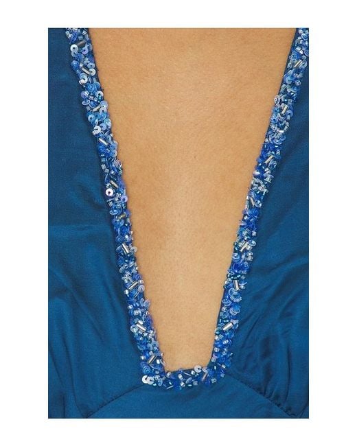 Asta Resort Blue Celine Hand Beaded Dress