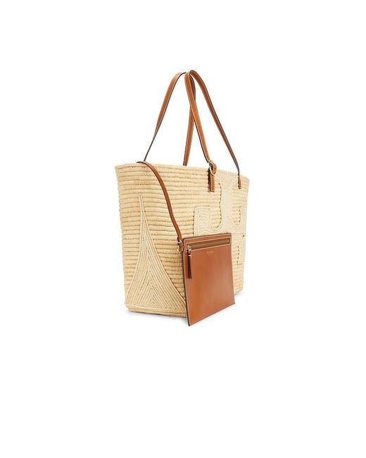 Tory Burch Natural Ella Structured Straw Large Tote