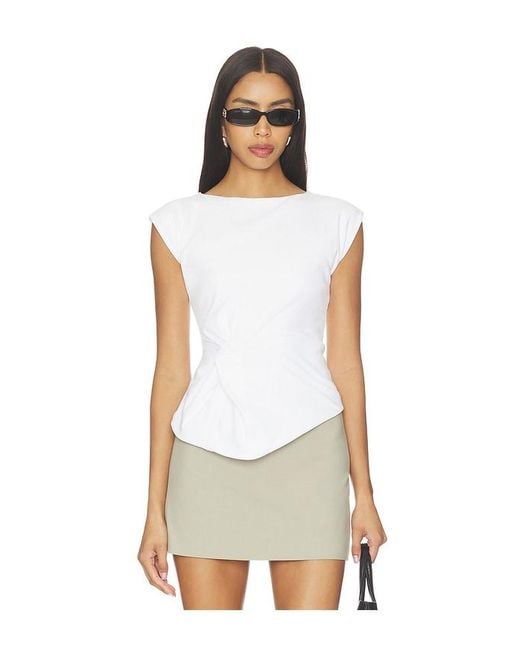 ALL THE WAYS White Celly Twisted Top