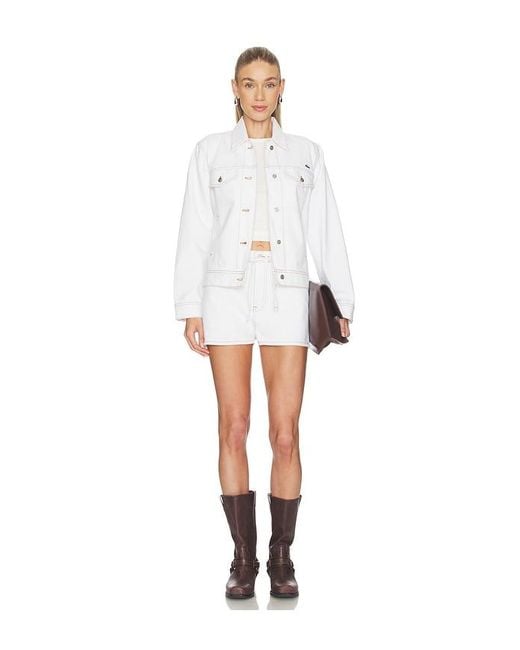Lacoste White Slim Fit Denim Jacket
