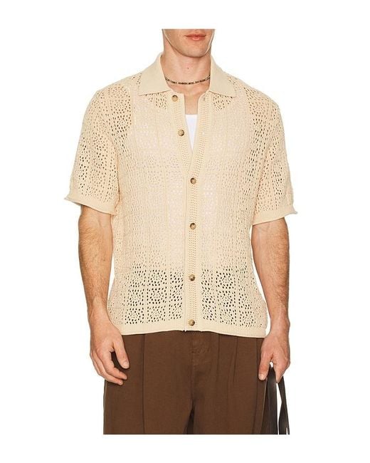 Jonathan Simkhai Natural Billy Short Sleeve Shirt for men