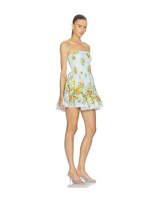 Hemant & Nandita Blue Off-Shoulder Short Dress