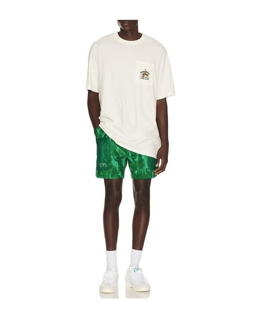 Malbon Green X Golf & Bass Club Mesh Basket Pocket Short for men