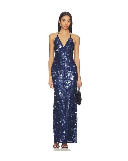Tiger Mist Blue Zana Maxi Dress