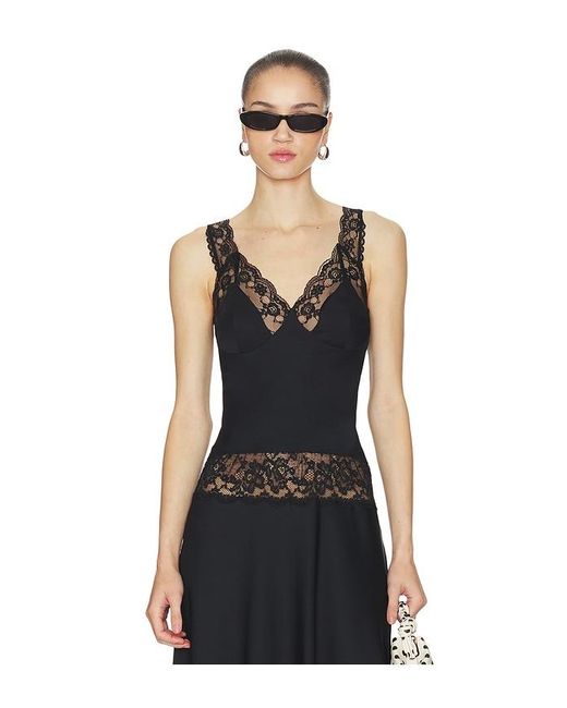 Frankie's Bikinis Black Harper Satin Top