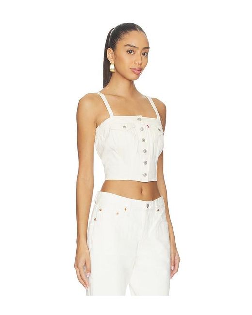 Levi's White Denim Tube Top