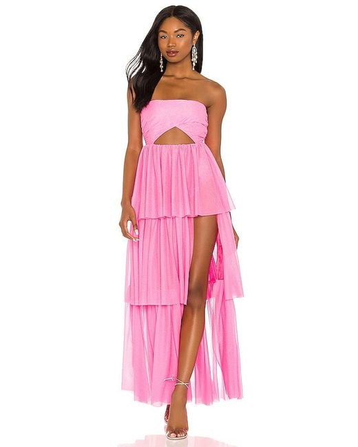 For Love & Lemons Pink X Revolve Juni Maxi Dress